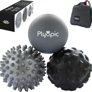 Plyopic. Massage Ball Set – for Deep Tissue Muscle Massage, Myofascial Release, Trigger Points, Mobility, Plantar Fasciitis - Eliminate Muscle Tension & Tightness in Your Back Neck Foot
