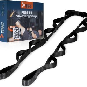Pure PT Stretching Strap with 10 Loops – Non-Elastic - Physical Therapist-Approved Stretch strap for Stretching, Yoga, Injury Recovery & Flexibility | Premium Yoga Strap - Expert Workouts Included